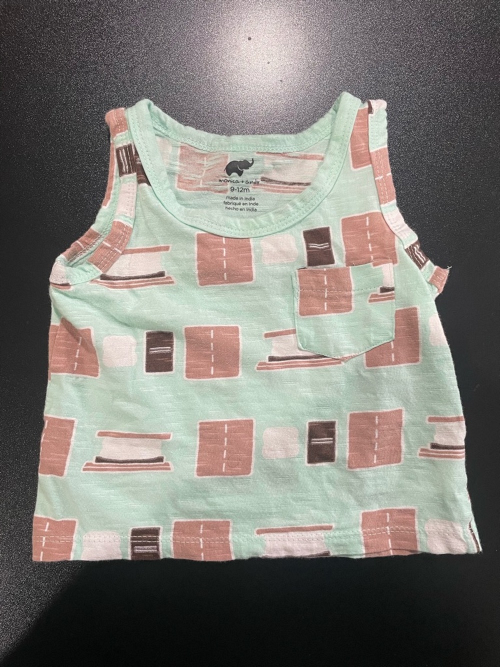 Monica + Andy Mint Tank Top with S’mores Print 9-12 mo 🔥🍫